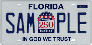 Florida's  unveils United States' 250th license plate